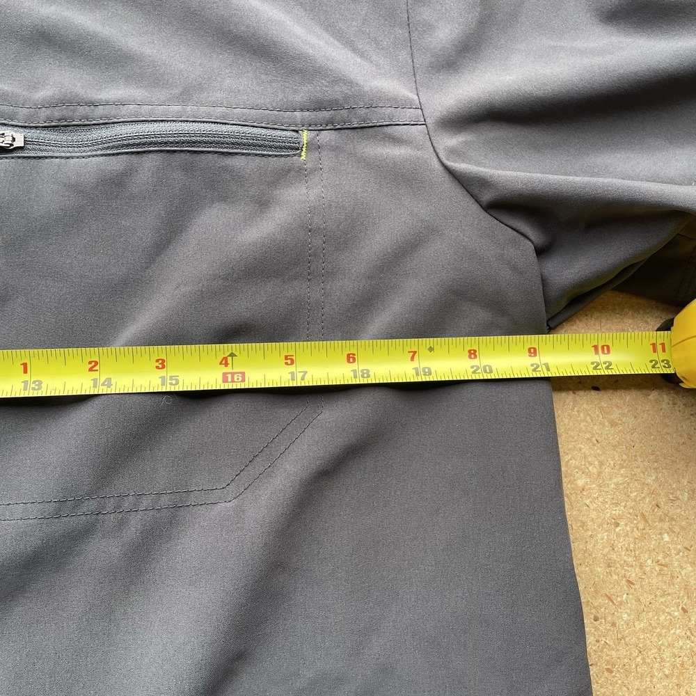 Cherokee Uniforms Mens XL Gray Performance Polo Scrub Top Zipper Pocket CKI803 - Picture 7 of 10